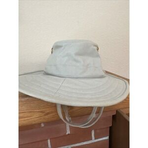 The Tilley Hat By Tilley Endurables Sz  7 1/8 Beige Khaki Green Security Pocket